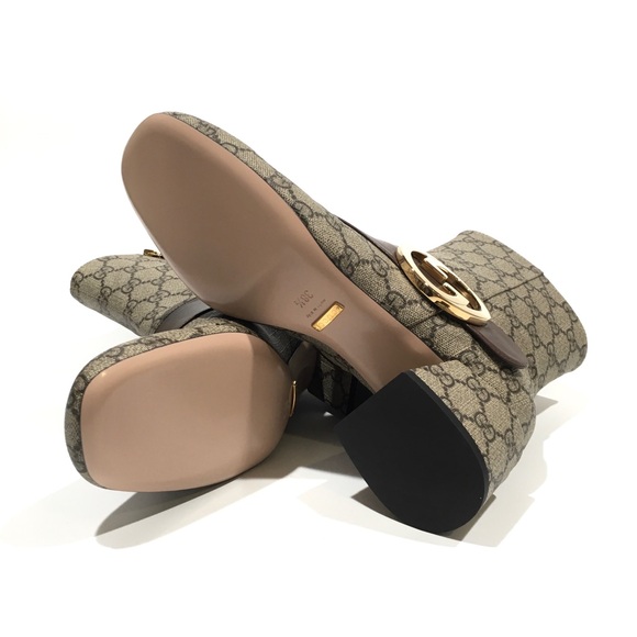 GUCCI BLONDIE GG SUPREME BOOTS / METAL LOGO -WOMEN’S US 8.5 -NEW - Picture 11 of 12